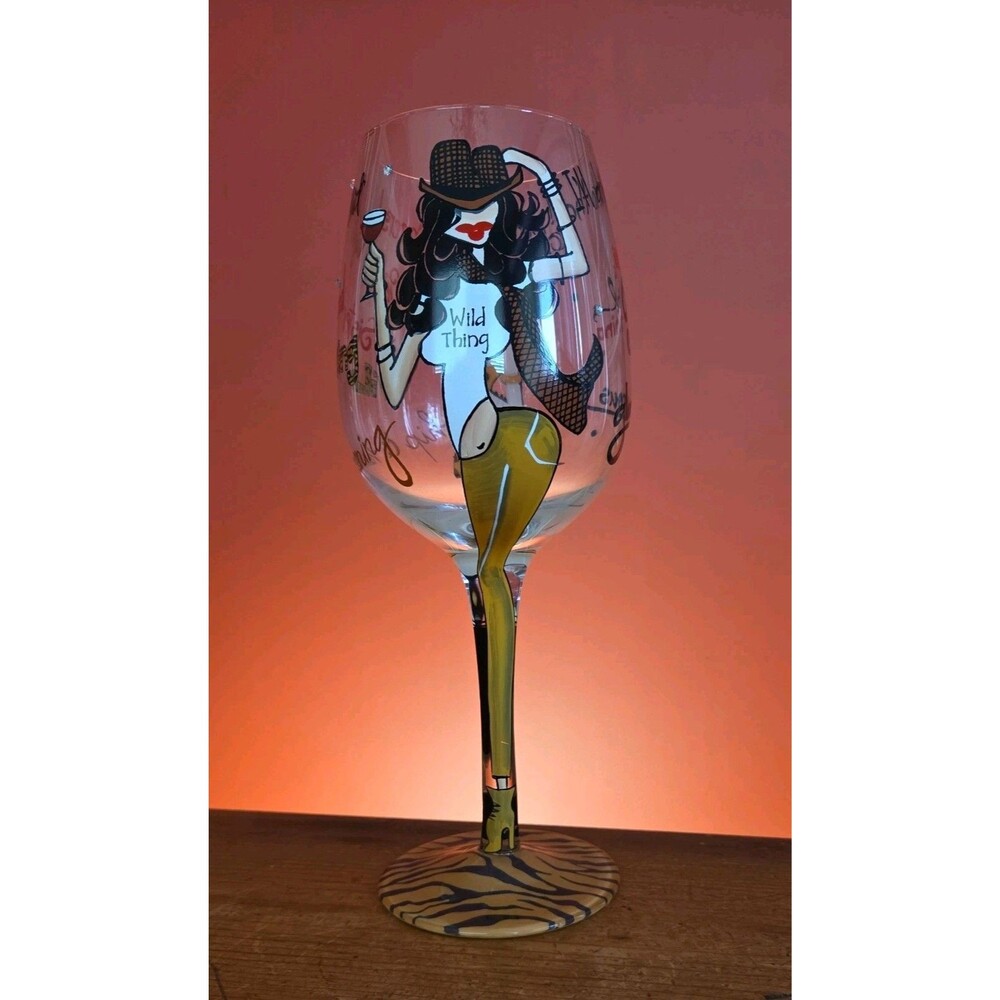 Cheers! Bottoms Up 2010 "Wild Thing" Wine Glass Collection 15 oz Glamorous